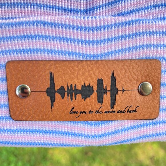 Love You To The Moon And Back Soundwave Newborn Baby Beanie - Premade - Picture 8 of 9